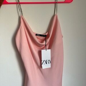 NWT! Zara Pink Cowl Neck Top